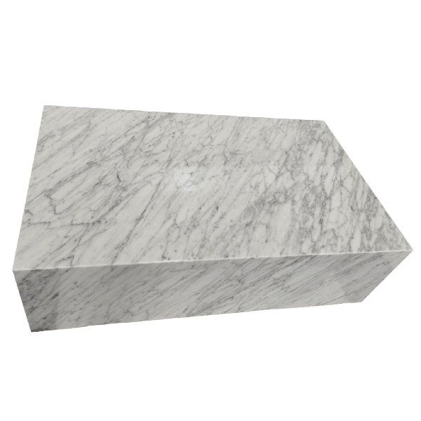 BETACH Genuine Marble Block Coffee Table Carrara Marble Wayfair